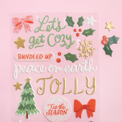 Thickers ALL IS BRIGHT Puffy Phrase And Accent Stickers 98pc