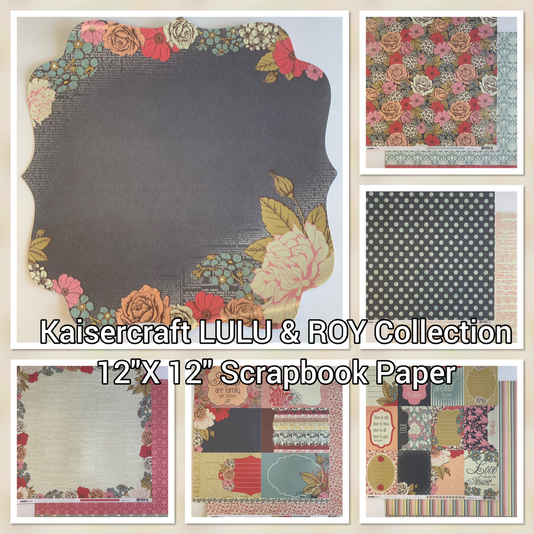 Kaisercraft LULU & ROY Collection 12"X 12" Scrapbook Paper