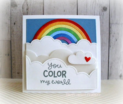 Lawn Cuts PUFFY CLOUD BORDERS Custom Craft Dies 3pc