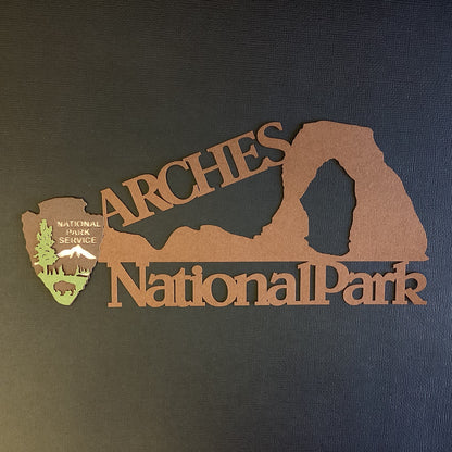 ARCHES NATIONAL PARK SPEARHEAD Travel Title Laser Cuts