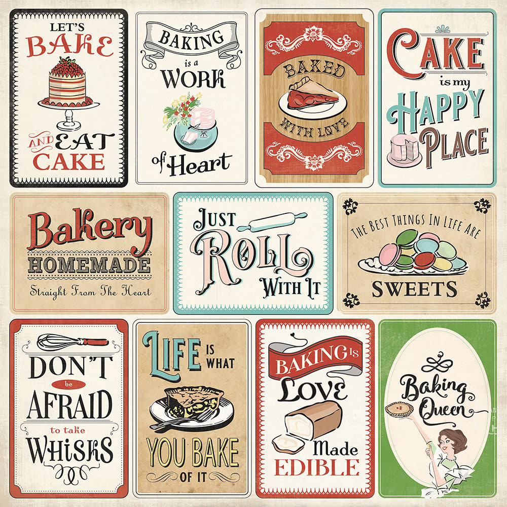 Carta Bella Roll With It BAKING JOURNALING CARDS 12"x12" Paper