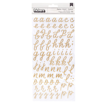 Thickers Again &amp; Again SIMPLICITY Gold Puffy Letter Stickers