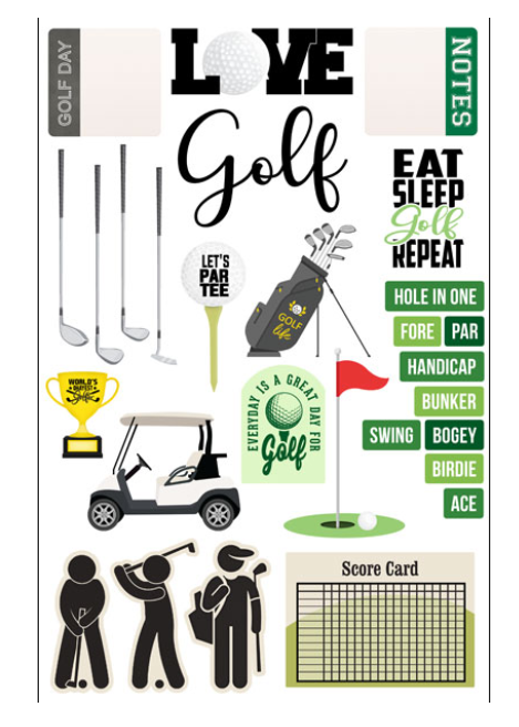Scrapbook Customs GOLF EMBELLISHMENTS Laser DieCuts