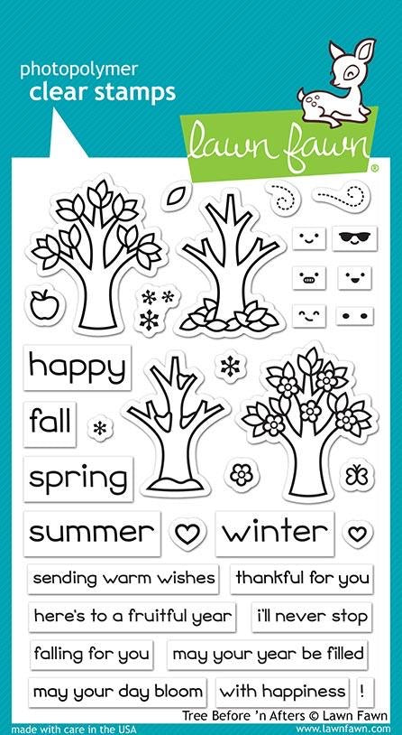 Lawn Fawn TREE BEFORE ‘N AFTERS Stamp &amp; Die Set