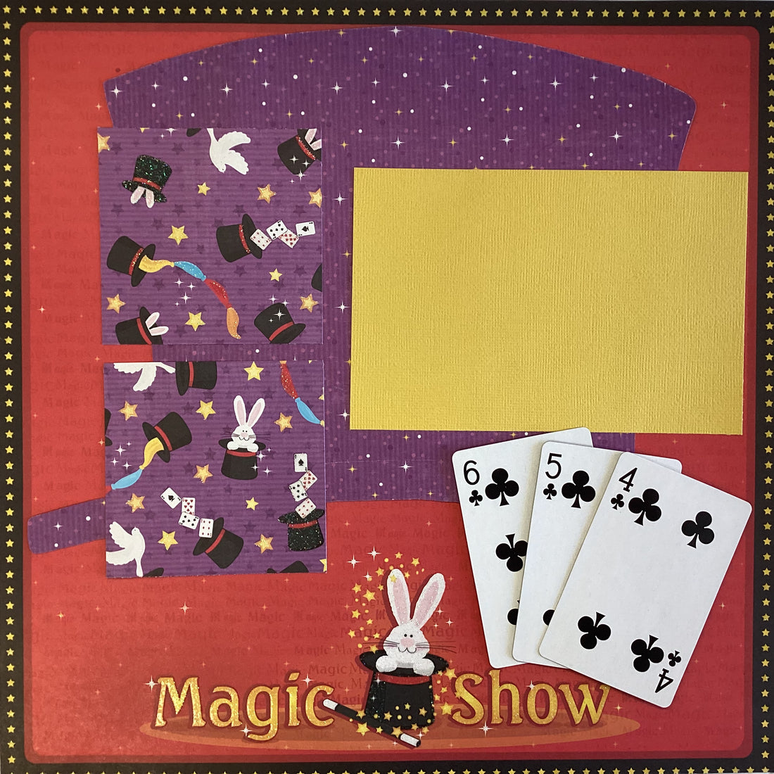 Premade MAGIC SHOW 12"x12" Scrapbook Page