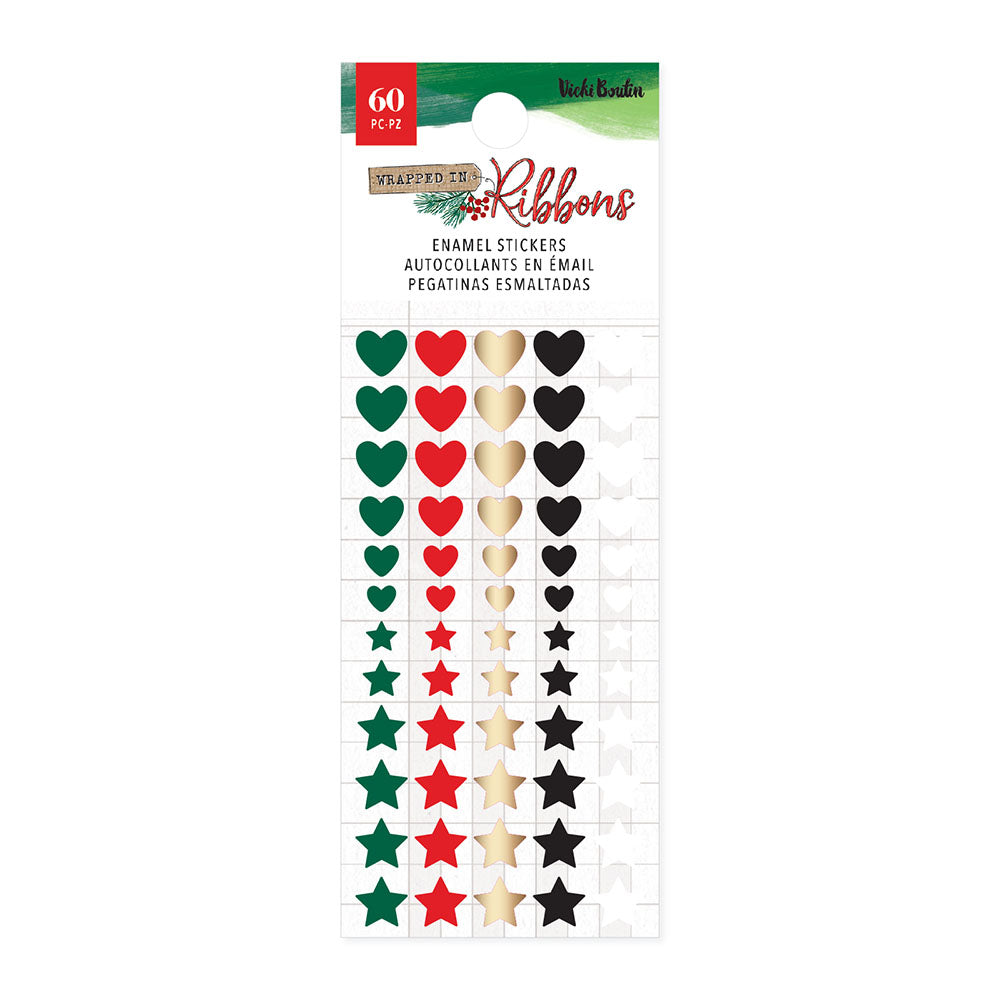 Vicki Boutin WRAPPED IN RIBBON Enamel Stickers 60pc