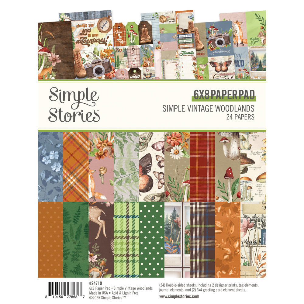 Simple Stories SIMPLE VINTAGE WOODLANDS 6X8 Paper Pad