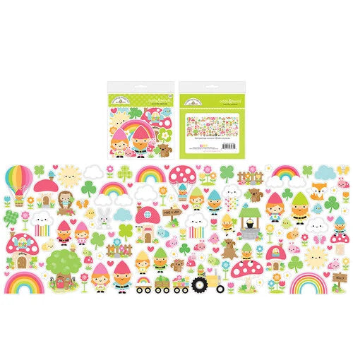 Doodlebug OVER THE RAINBOW Odds &amp; Ends Diecuts 128pc