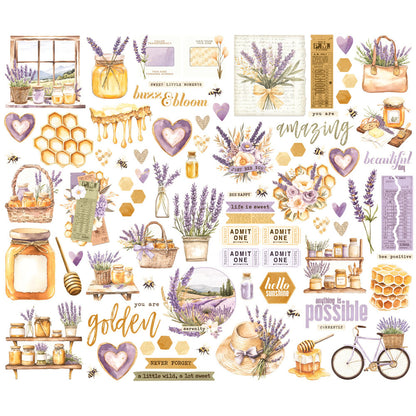 Simple Stories SIMPLE VINTAGE LAVENDER FIELDS Bits &amp; Pieces 86pc