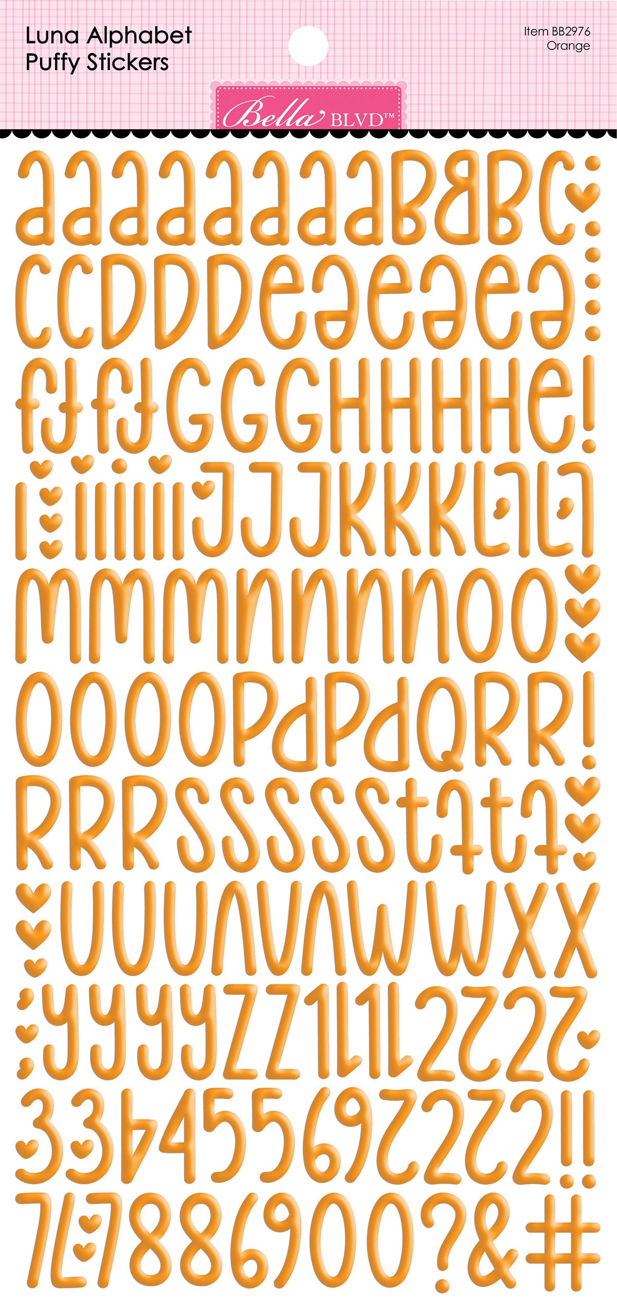 Bella Blvd LUNA ALPHABET Puffy Stickers Letters Numbers