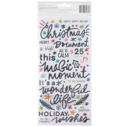 Thickers HO HO HO Puffy Phrase And Accent Stickers 155pc