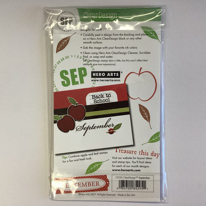 Hero Arts Clear Design SEPTEMBER Acrylic Stamp Set 12pc