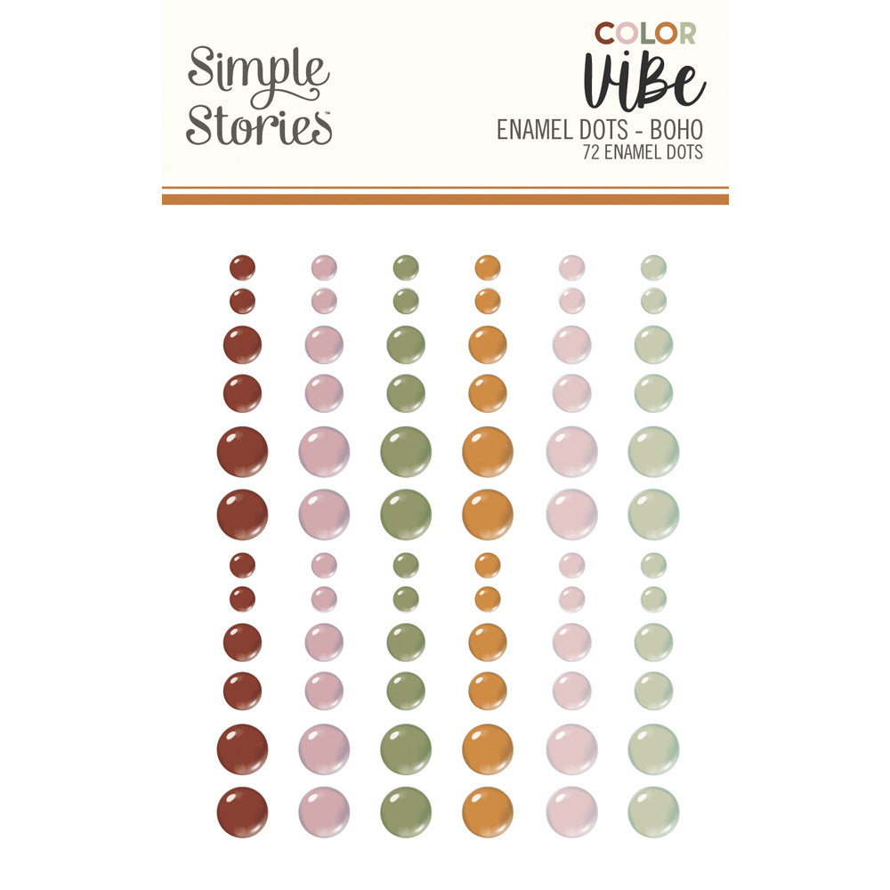 Simple Stories Color Vibe BOHO ENAMEL DOTS 72pc