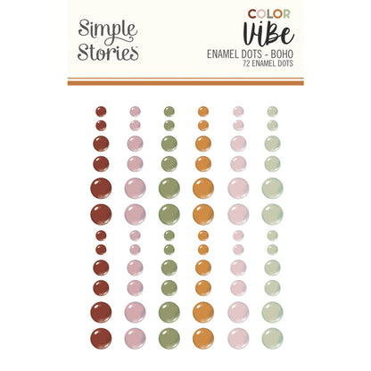 Simple Stories Color Vibe BOHO ENAMEL DOTS 72pc