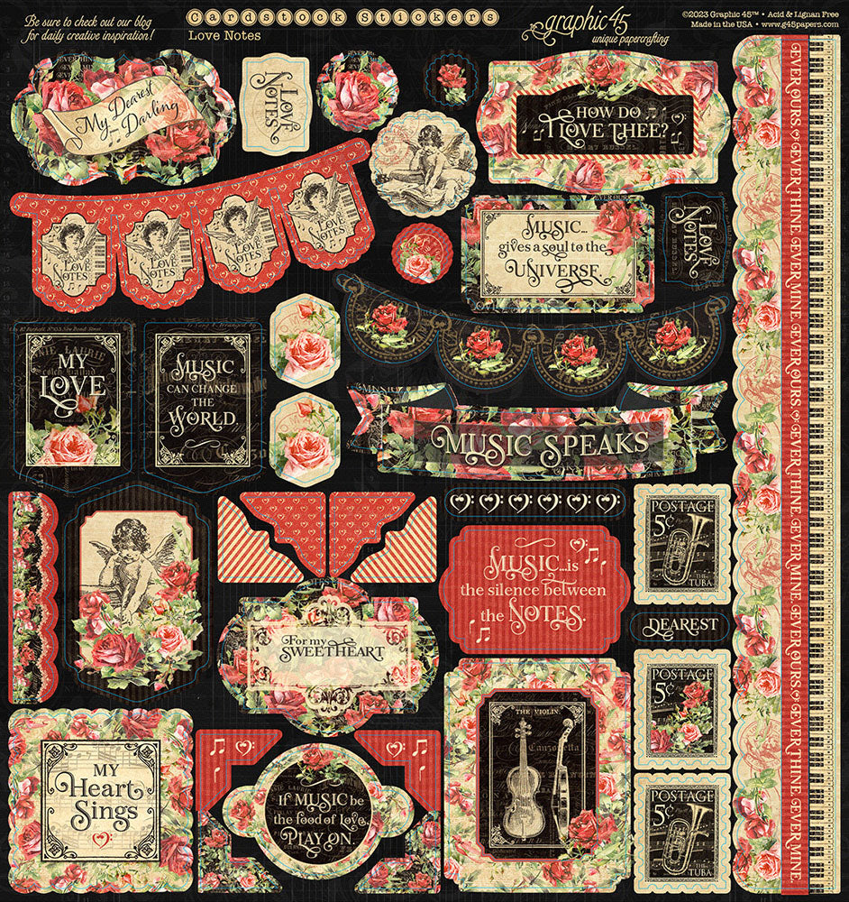 Graphic 45 Collector’s Edition LOVE NOTES 8X8 Collection Pack