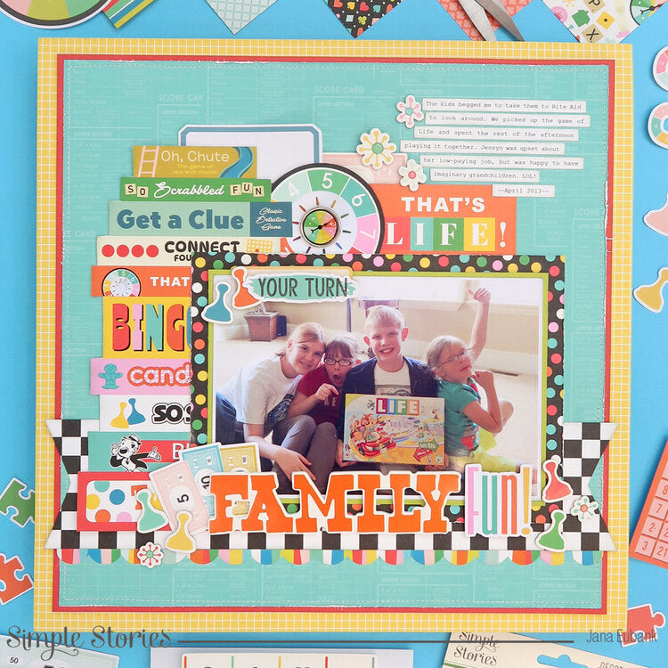 Simple Stories GAME NIGHT 12”X12” Scrapbook Paper