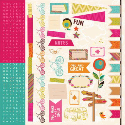 Kaisercraft HOPSCOTCH 12&quot;X12&quot; Cardstock Sticker Sheet