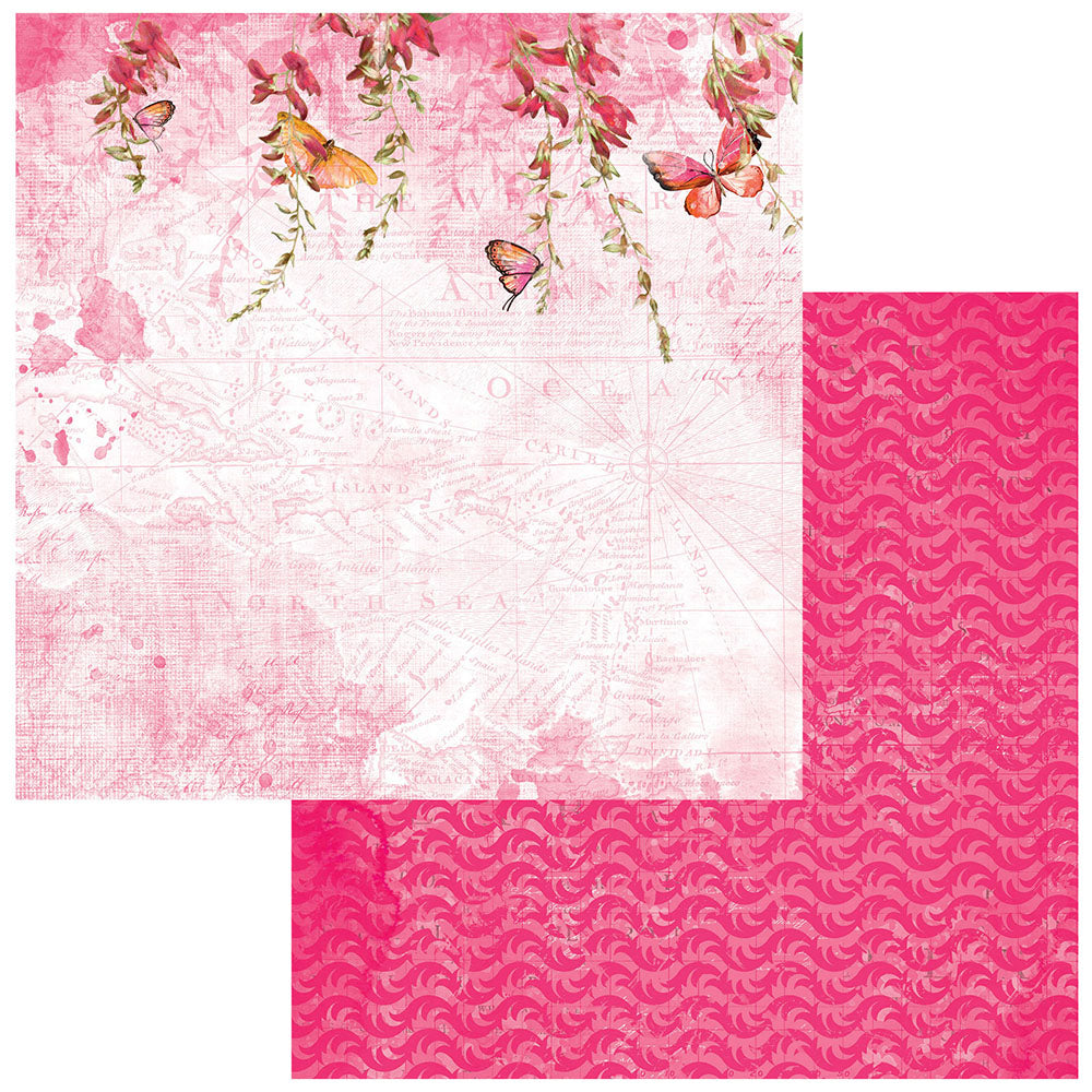 49 and Market Vintage Artistry SUNBURST BUTTERFLY CORSAGE 12"X12" Scrapbook Paper @Scrapbooksrus