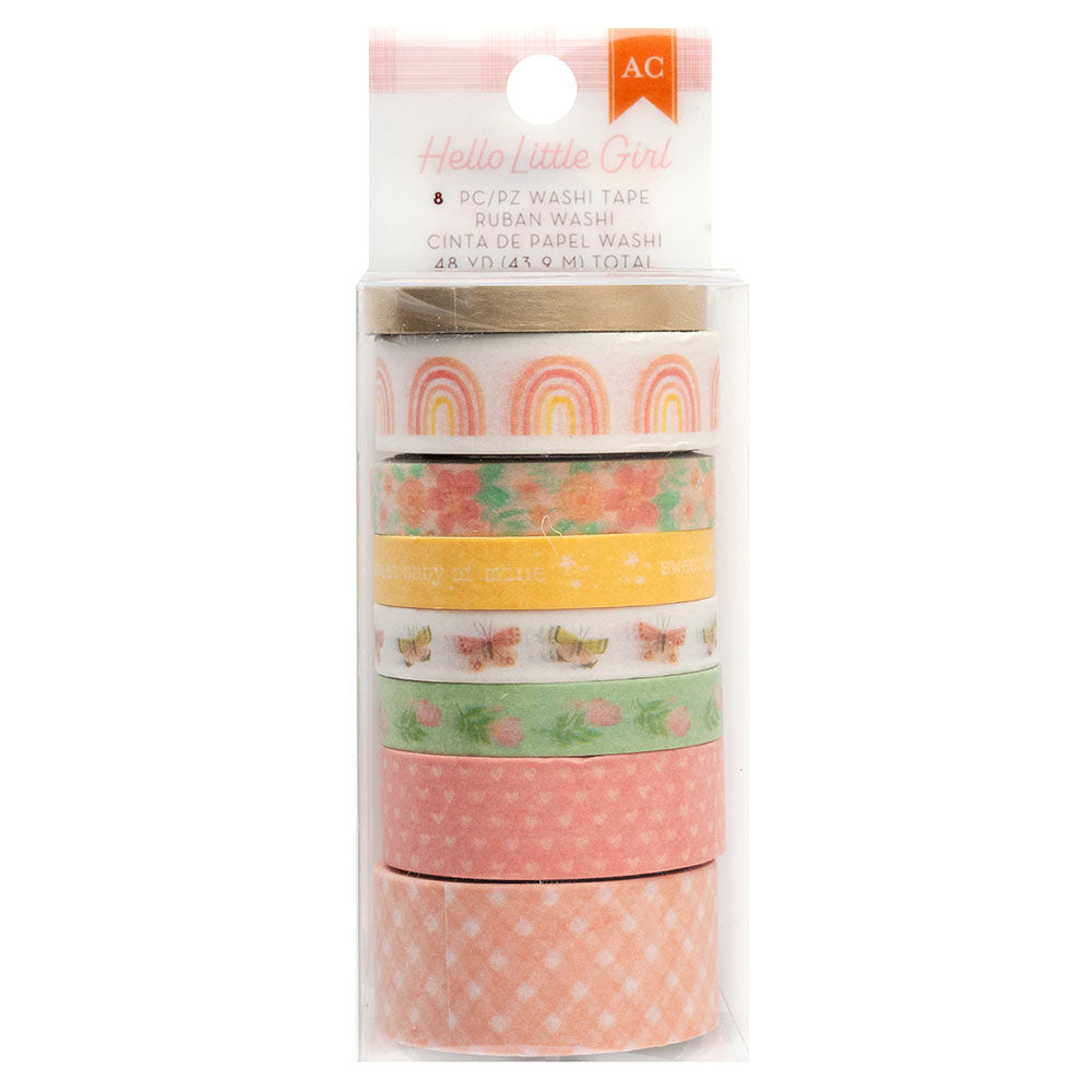 American Crafts HELLO LITTLE GIRL Washi Tape 8 Rolls