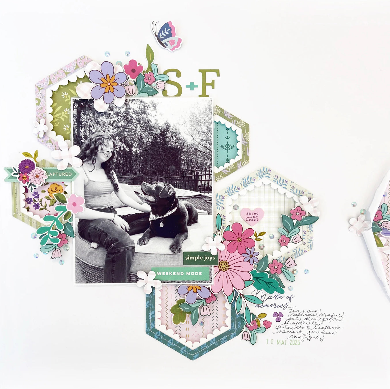 Pinkfresh Paige Evans LOVELY LANE Chipboard Stickers 34pc