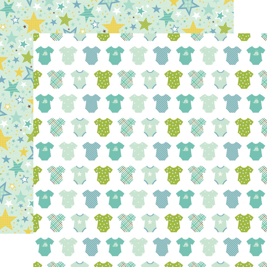 Echo Park Sweet Baby BOY OH BOY 12&quot;x12&quot; Scrapbook Paper