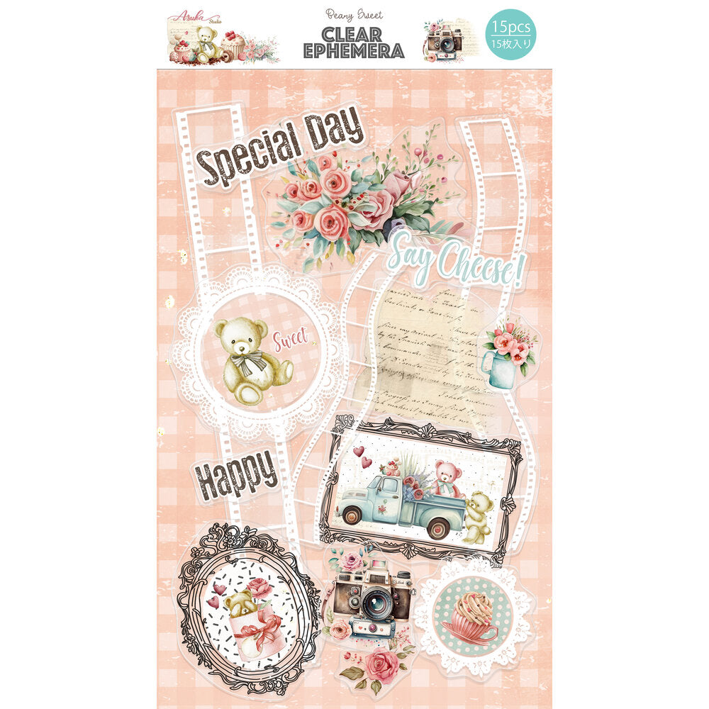 Asuka Studio Beary Sweet CLEAR EPHEMERA 15pc