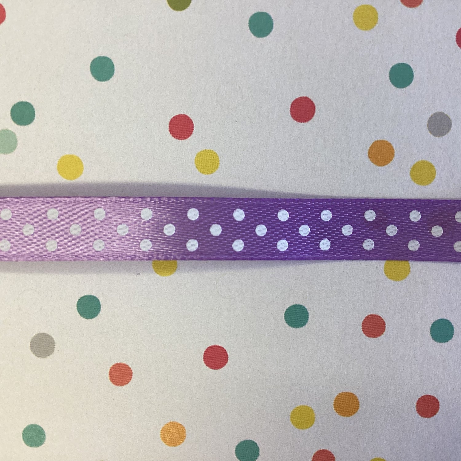 Creative Impressions POLKA DOT SATIN RIBBON 3/8” 1 yards