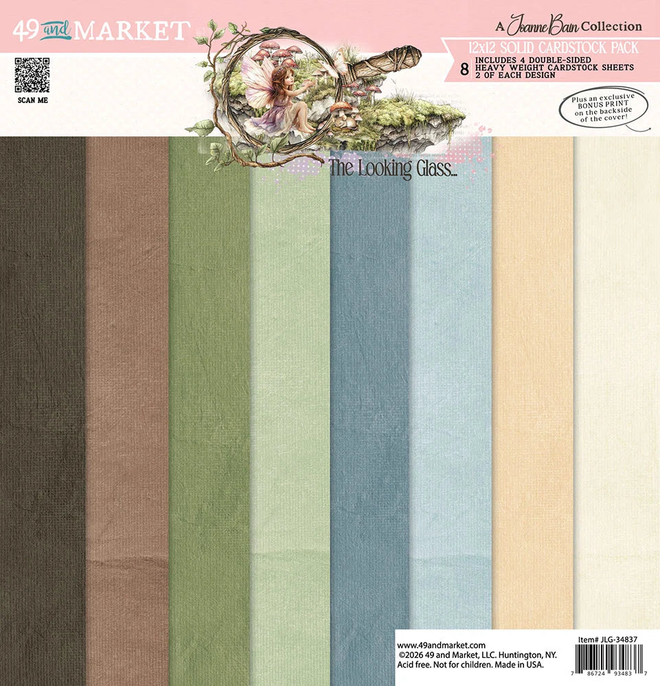 49 and Market THE LOOKING GLASS 12”X12” Solids Cardstock Pack