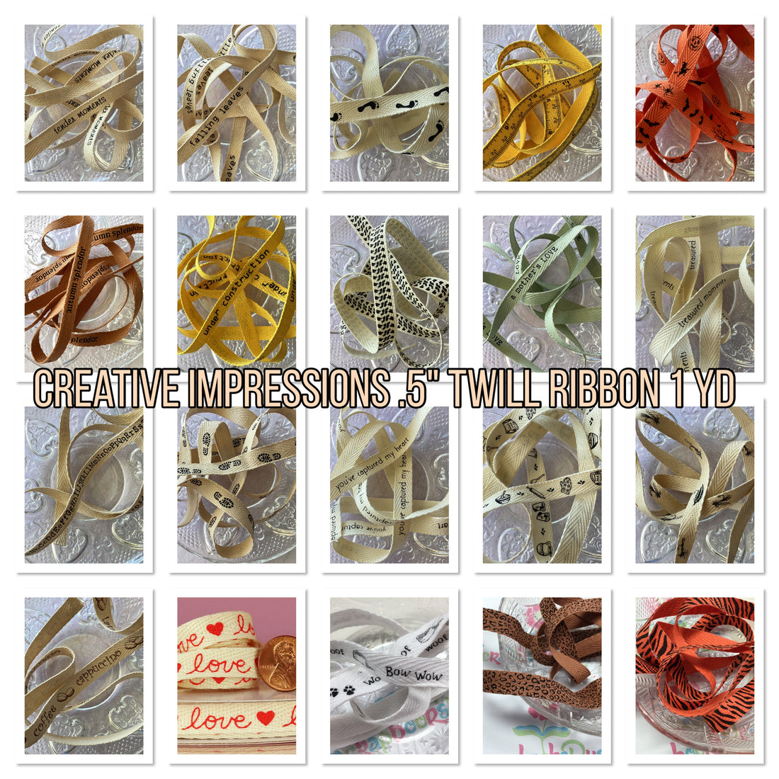 Creative Impressions .5" TWILL RIBBON 1 yards yd