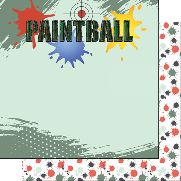 Scrapbook Customs PAINTBALL Double Sided Pride 4pc 12X12 Papers