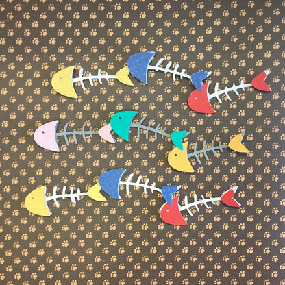 FISH BONES Pet Custom Scrapbook Die Cuts