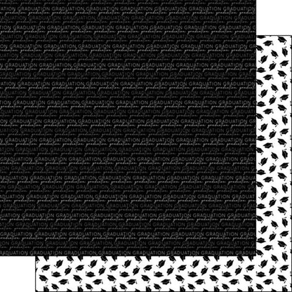 Scrapbook Customs GRADUATE WORDS &amp; CAPS 12&quot;X12&quot; Scrapbook Paper