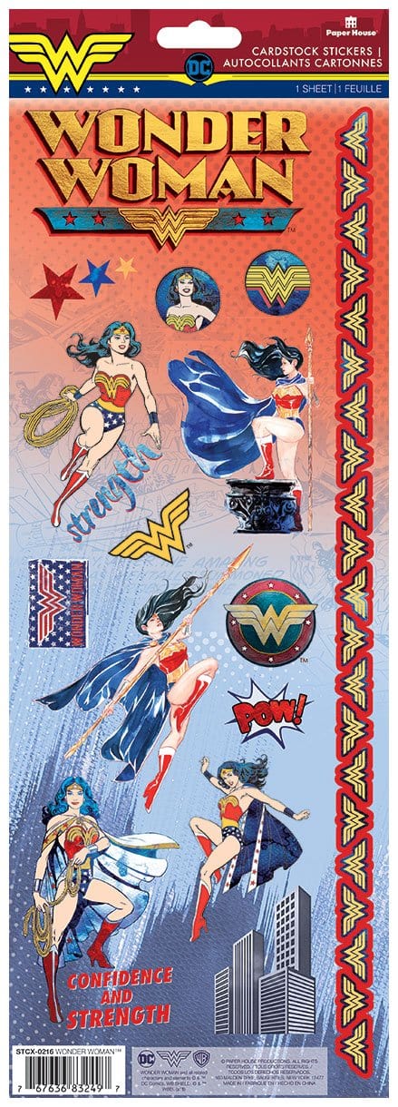 Paper House WONDER WOMAN Cardstock Sticker Sheet