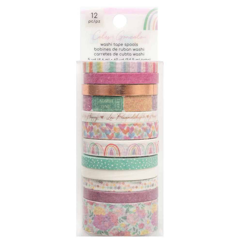 Celes Gonzalo RAINBOW AVENUE Washi Tape 12 Rolls