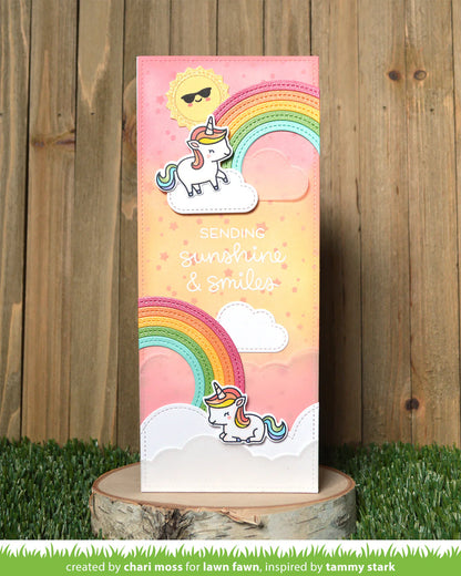 Lawn Cuts STITCHED RAINBOW Custom Craft Dies 10pc