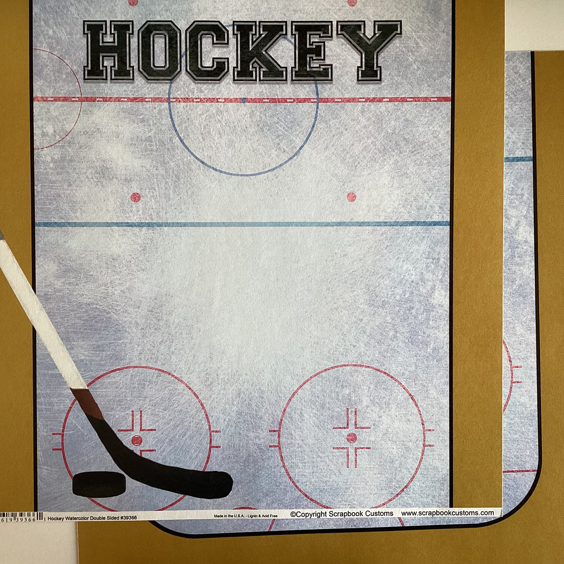 Scrapbook Customs HOCKEY WATERCOLOR 12"X12" Paper
