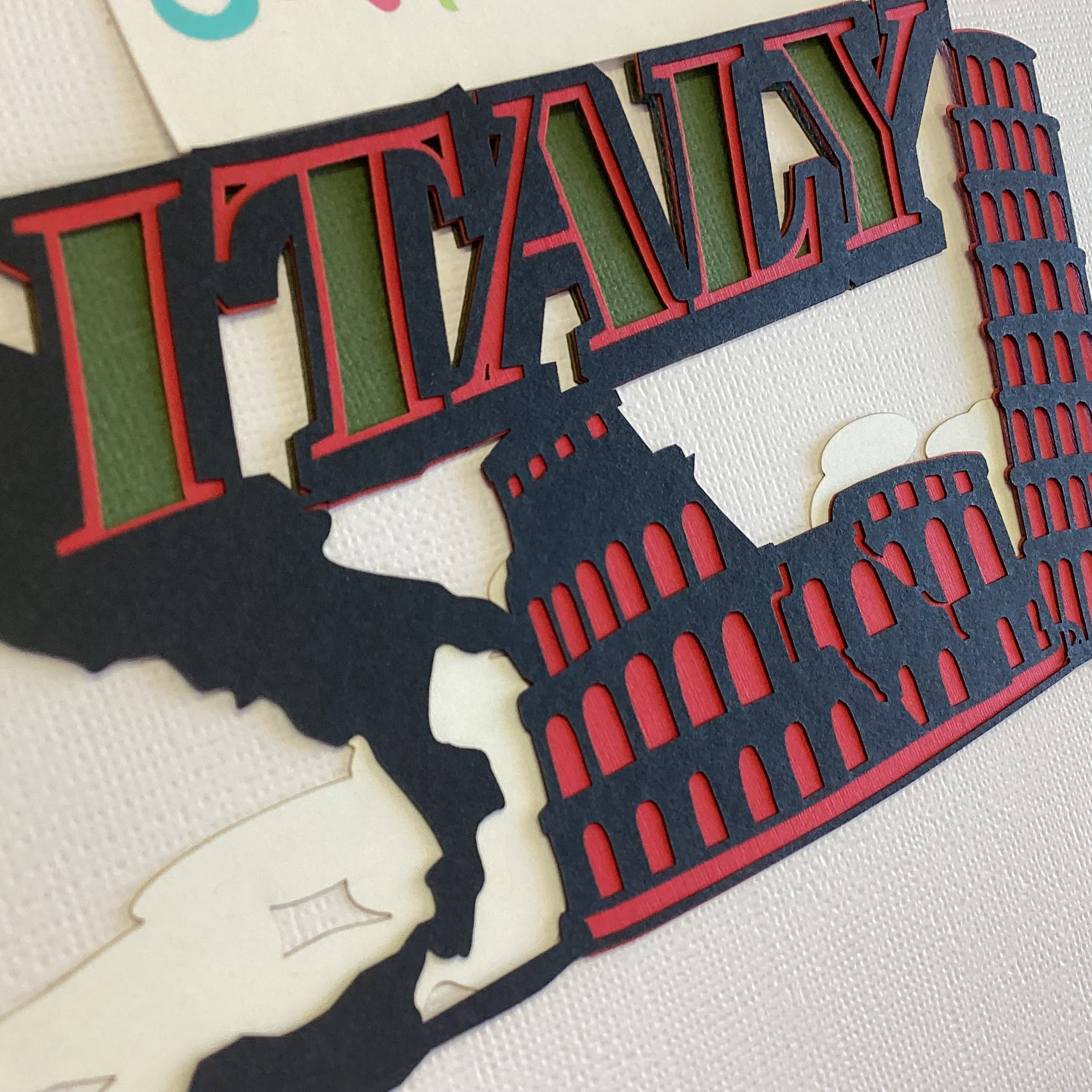 Laser Cut ITALY Diecut Scrapbook Title