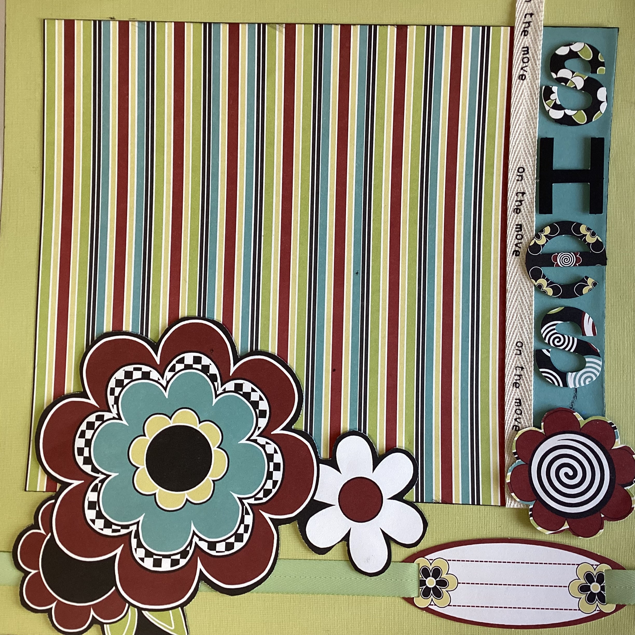 Premade SHES ON THE MOVE (5) 12”X12” Scrapbook Pages