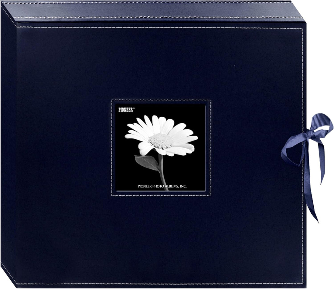 Pioneer Sewn SCRAPBOOK BOX NAVY BLUE 12"X12" Memory Scrapbook Album
