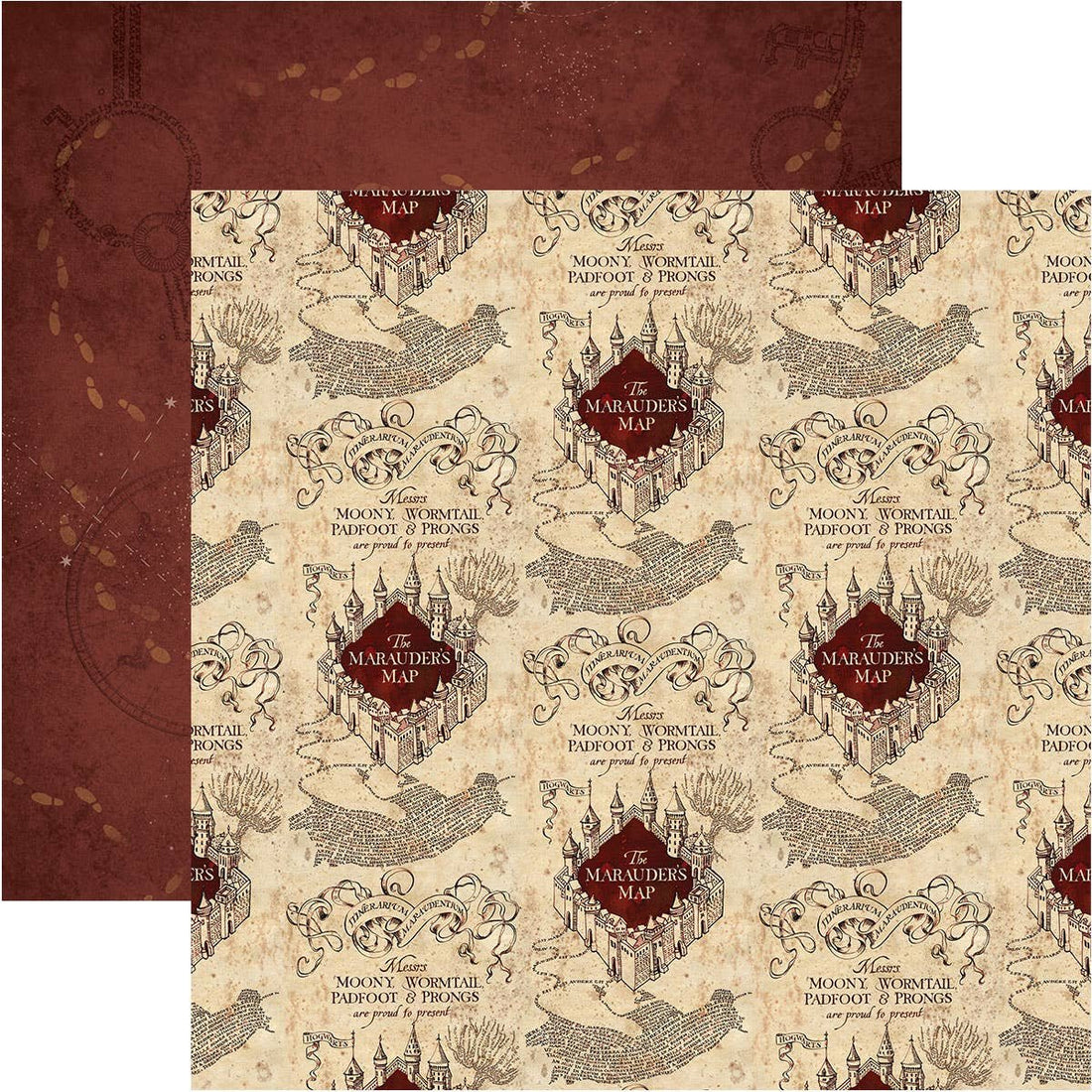Paper House Harry Potter MARAUDER’S MAP 12X12 Scrapbook Sheet