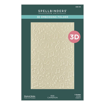 Spellbinders MUSICAL NOTES 3D Embossing Folder 5.5X8.5