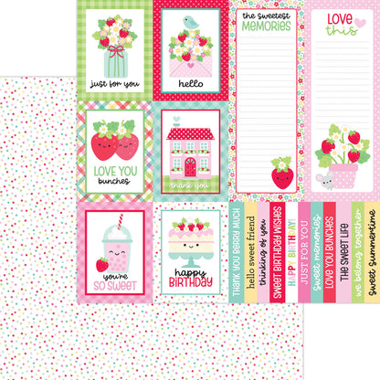 Doodlebug BERRY SWEET 12X12 Scrapbook Paper