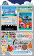 Reminisce Jet Setters CARIBBEAN DieCut Stickers 16pc