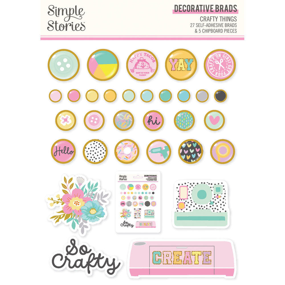 Simple Stories CRAFT THINGS Decorative Brads 32pc