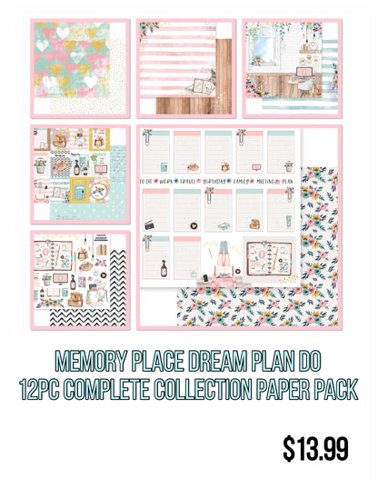 Memory Place DREAM PLAN DO 12X12 Scrapbook Paper