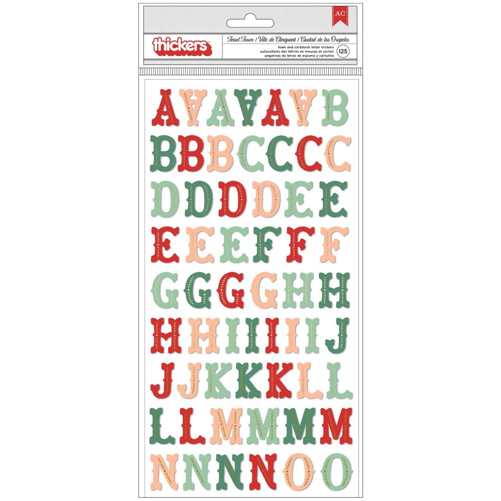 Thickers TINSEL TOWN Foam And Cardstock Letter Stickers 125pc