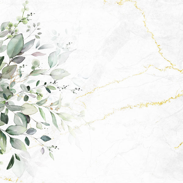 Scrapbook Customs EUCALYPTUS &amp; GOLD 12”X12” Paper Pack