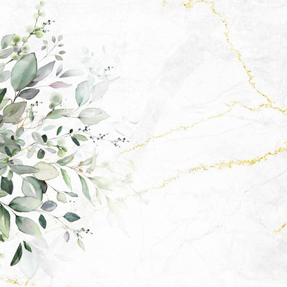 Scrapbook Customs EUCALYPTUS &amp; GOLD 12”X12” Paper Pack