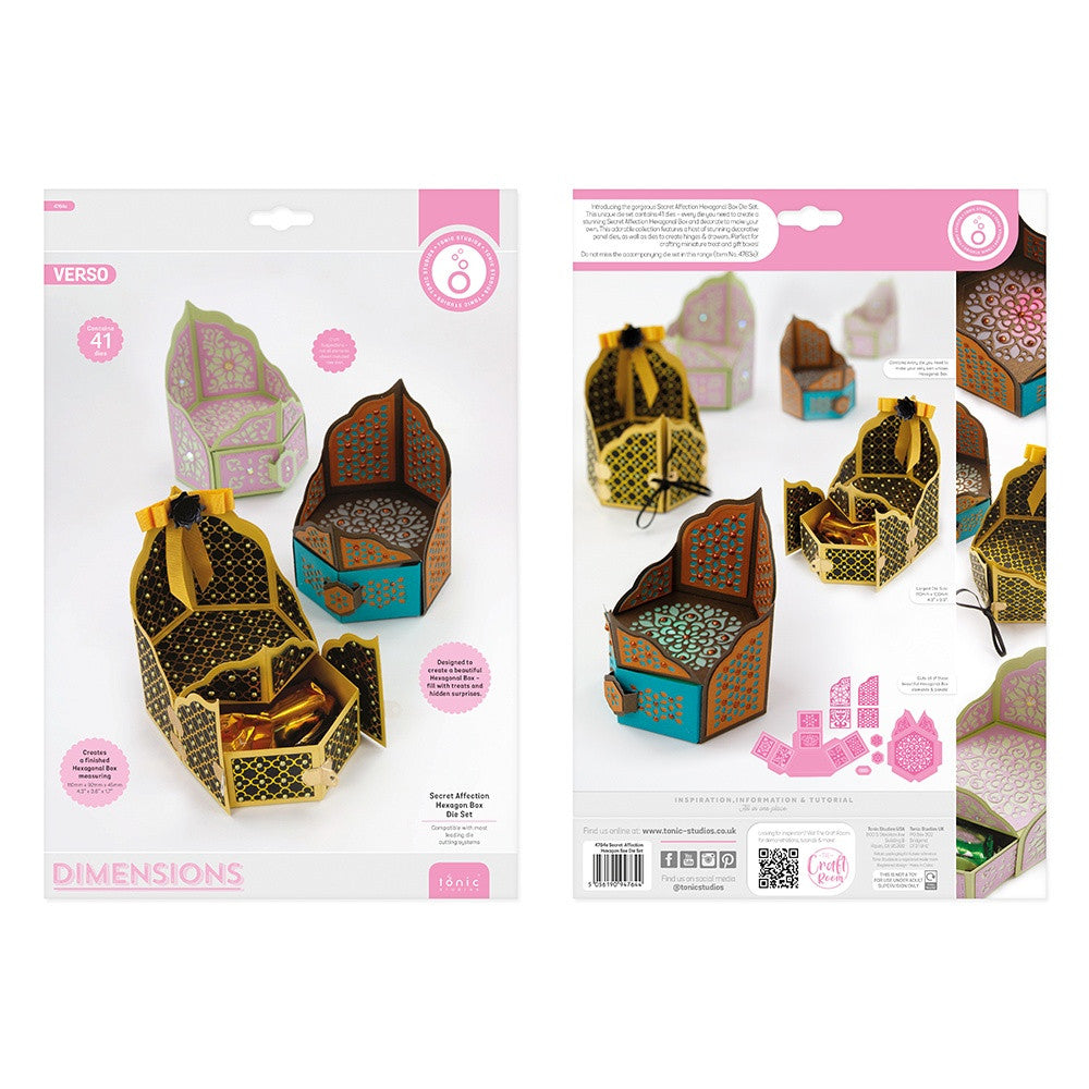 Tonic Studios SECRET AFFECTION HEXAGON Box Die Set