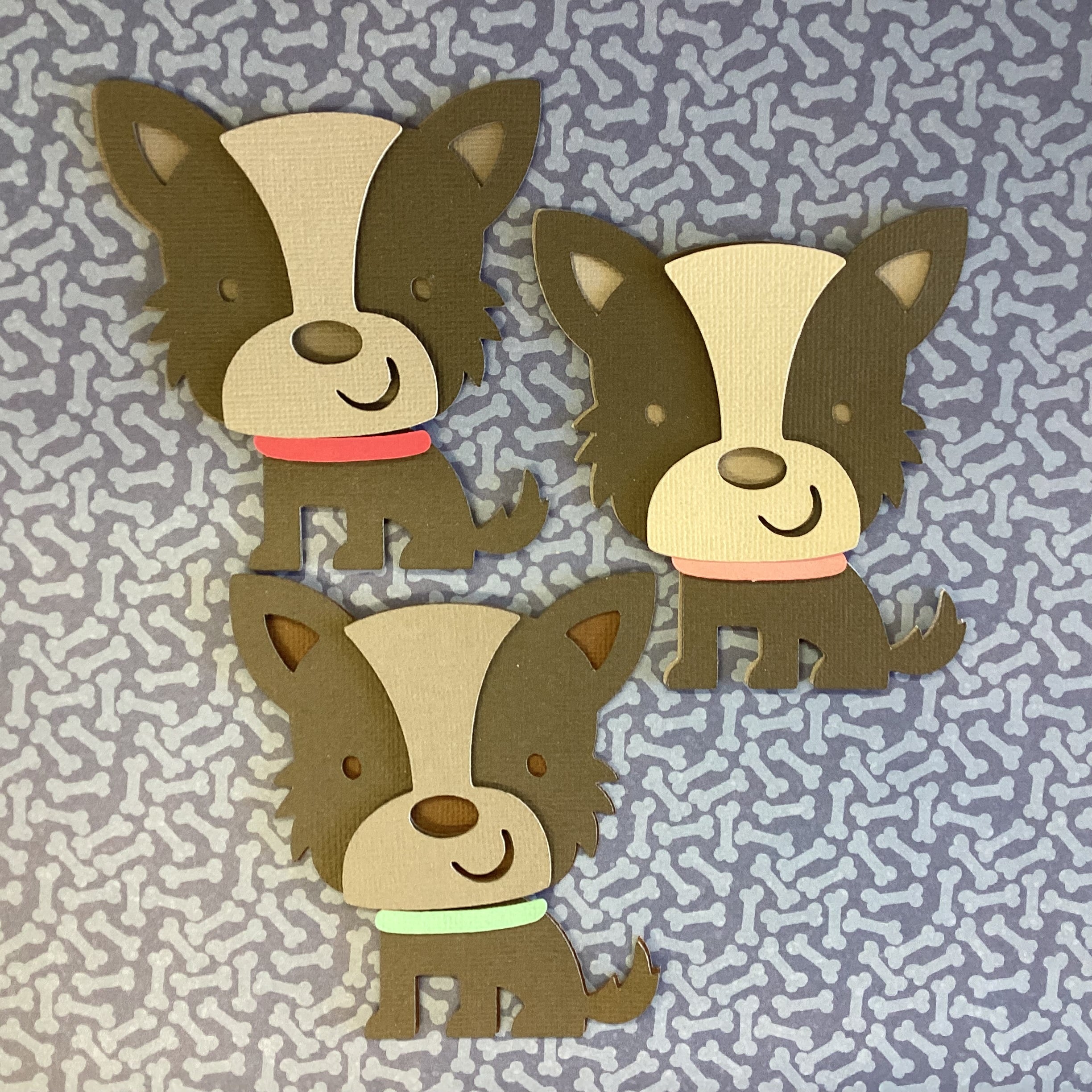 Diecut TERRIER PUPPY Dog 3D Die Cut Embellishment 4”